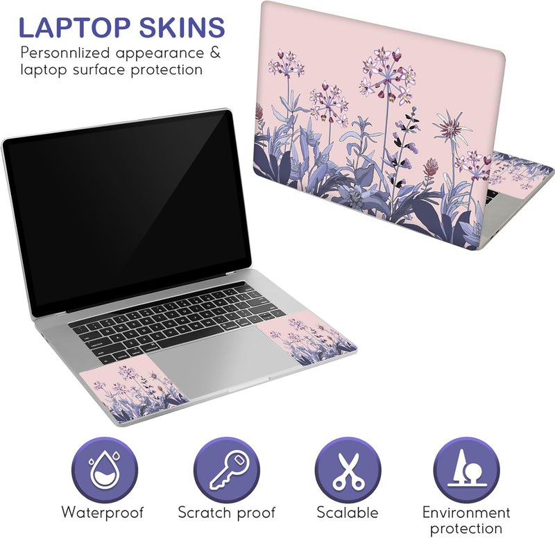 DINKY 16" 16.5" 17" 17.3 Inches Laptop Skin Sticker Decal Netbook Skin Sticker,17" Flora Universal Reusable Notebook Art Decal Protector Cover (Flowers Plants) - Image 2